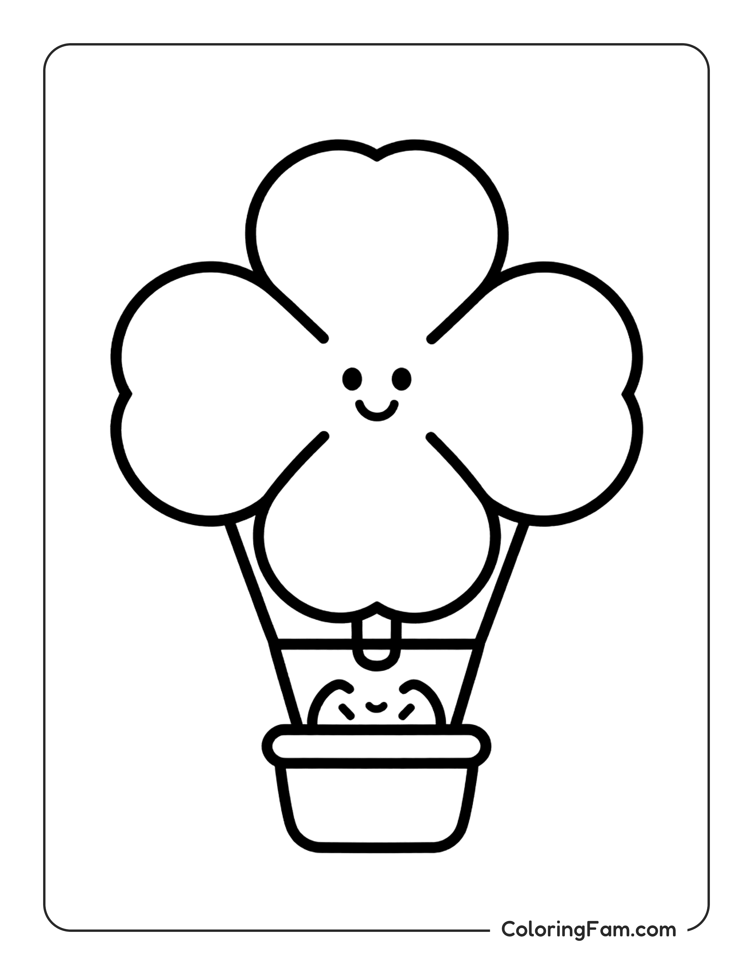 Clover Hot Air Balloon coloring page