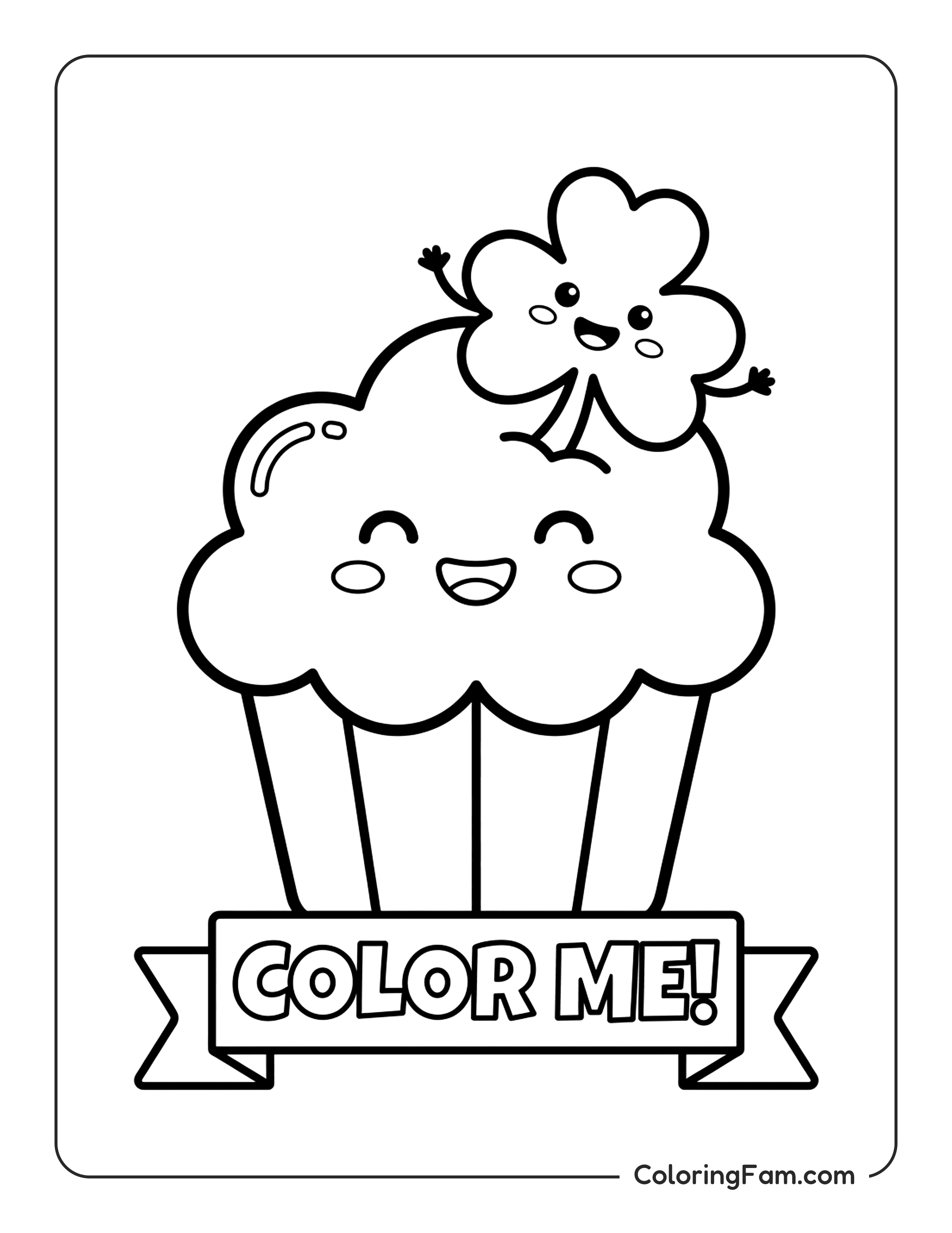Cupcake With Shamrock coloring page