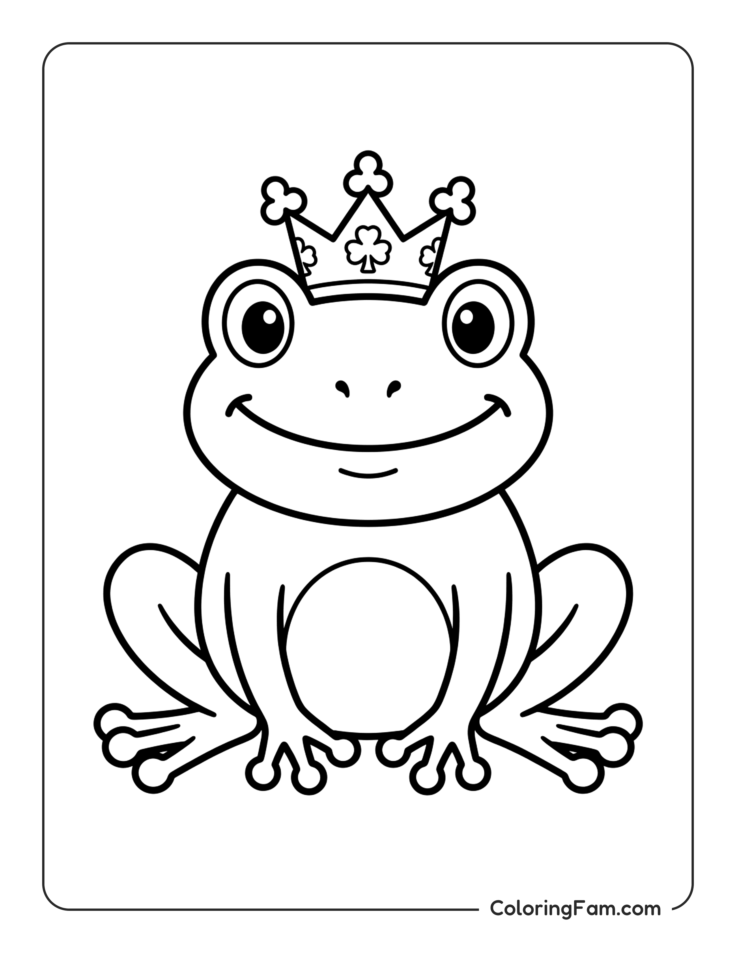 Frog Wearing Crown coloring page