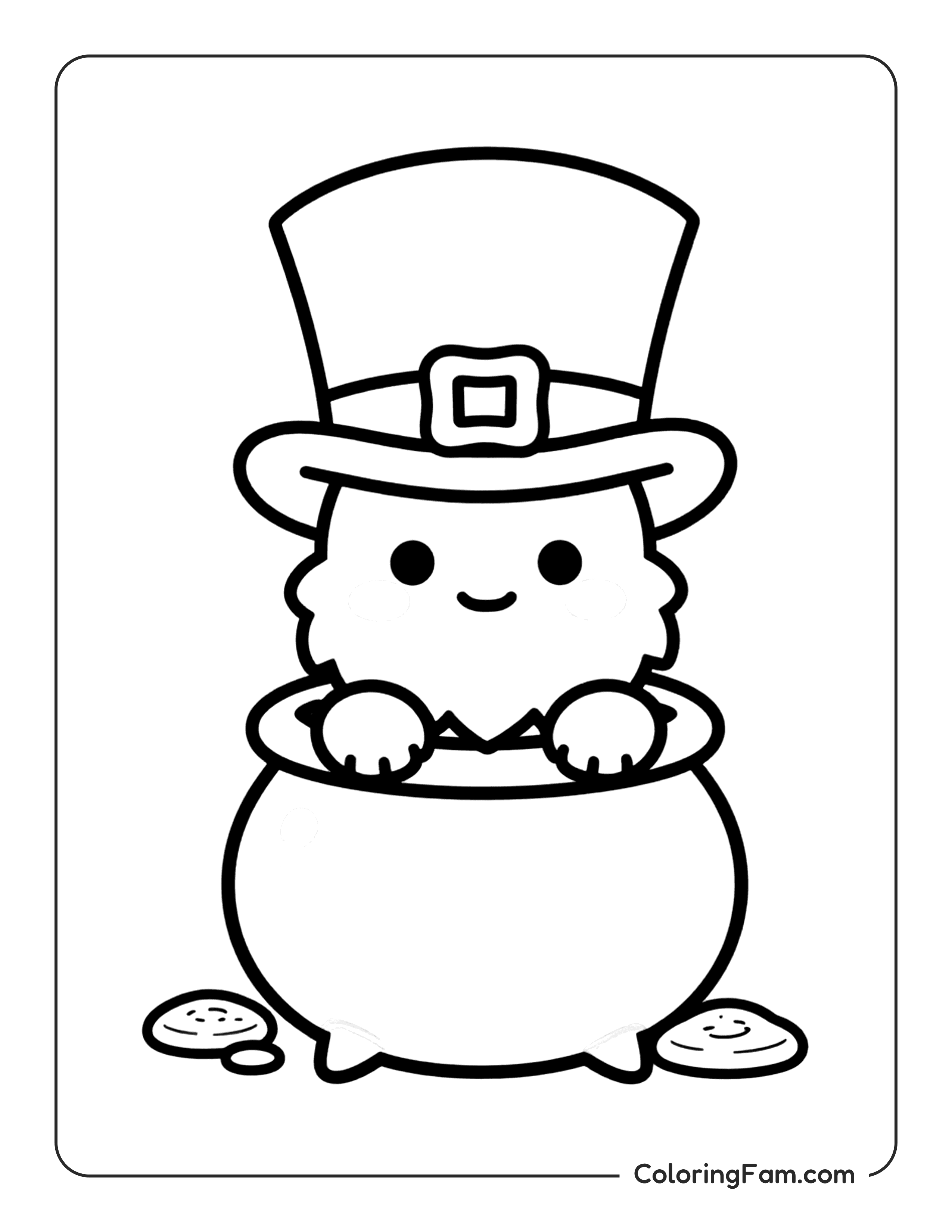 Leprechaun In Pot coloring page