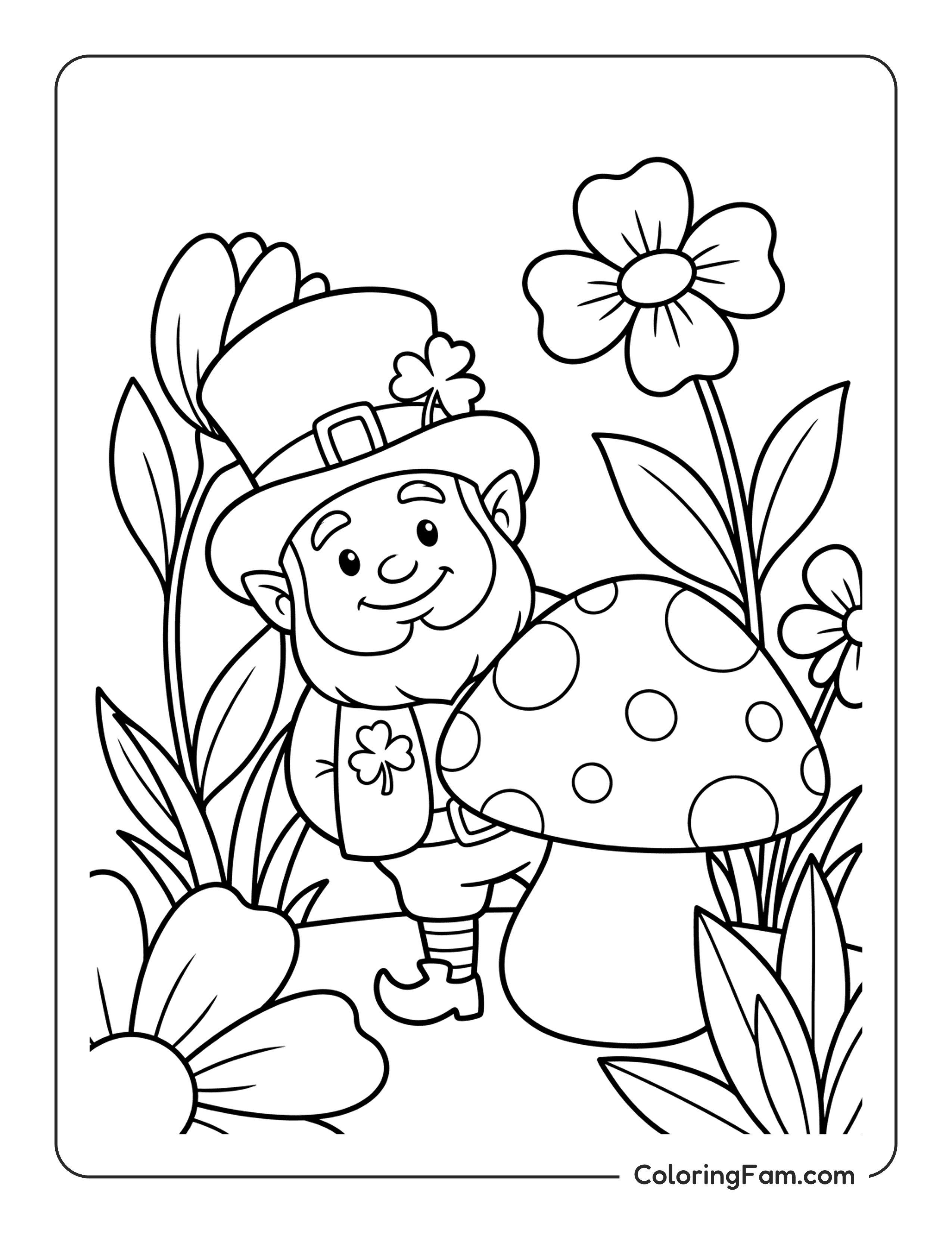 Leprechaun Next Mushroom coloring page