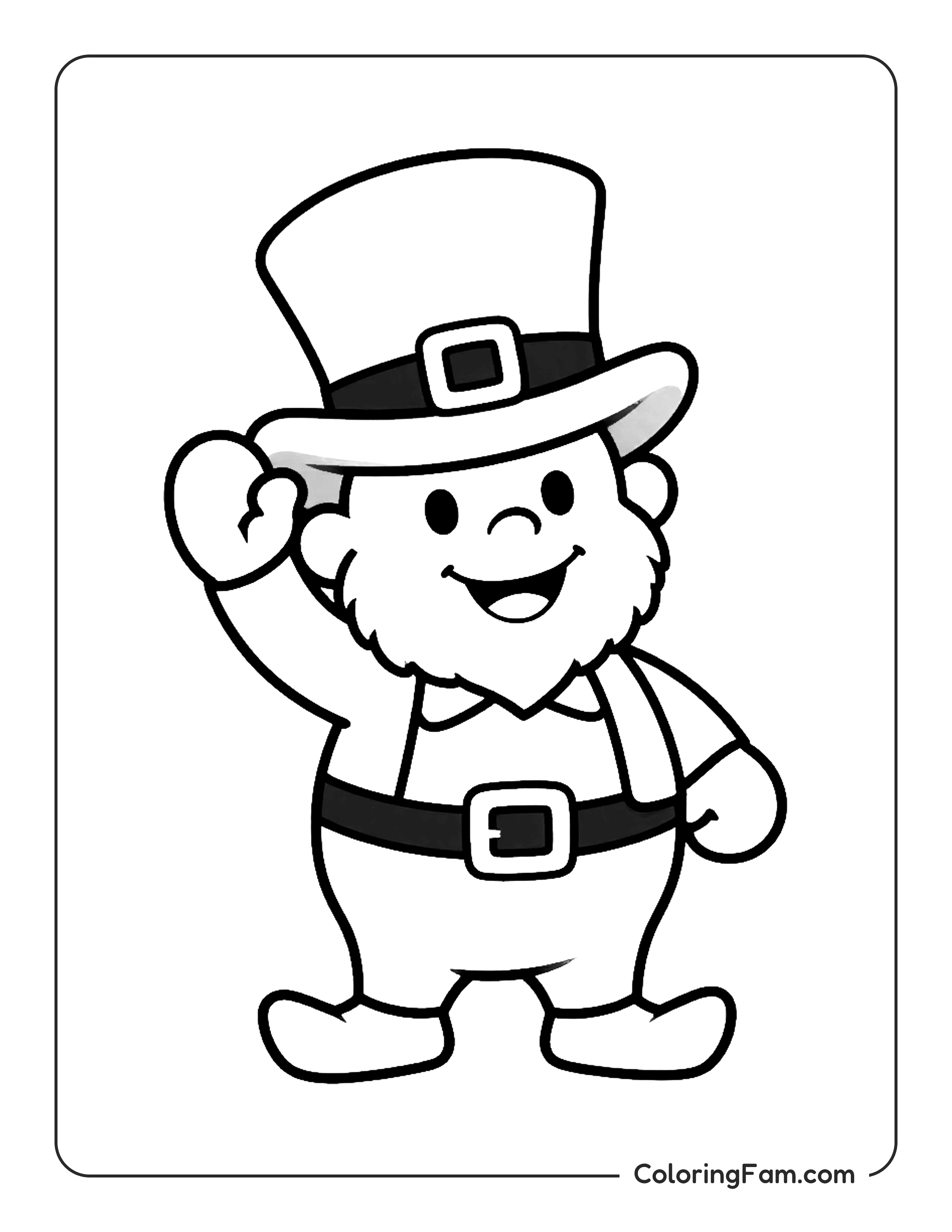 Leprechaun Waving Hand coloring page