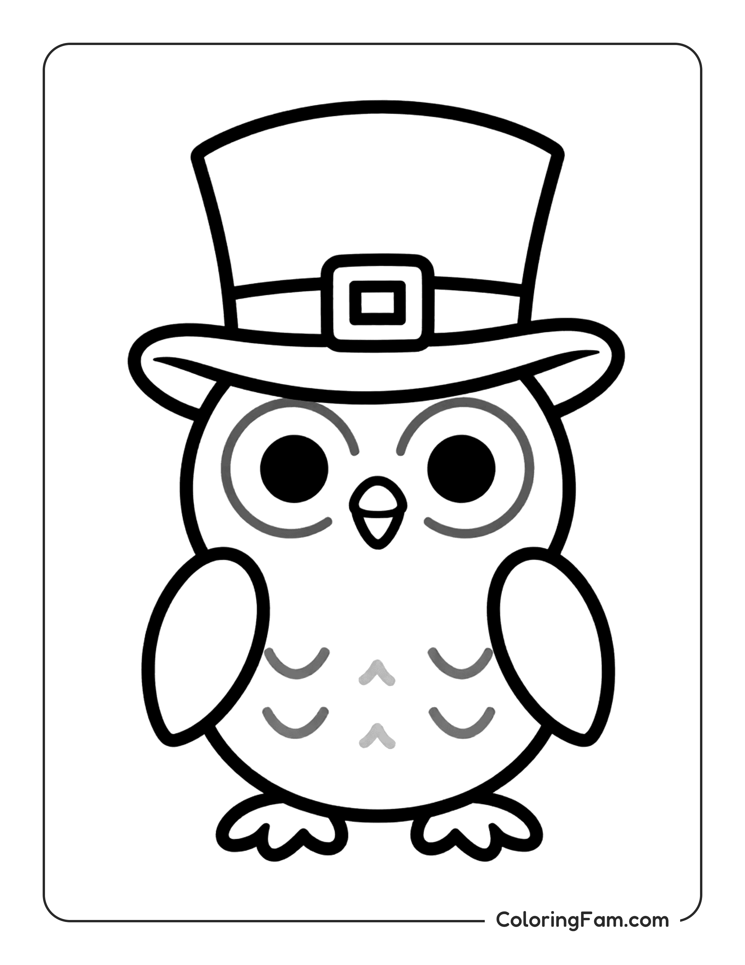 Owl Wearing Top Hat coloring page