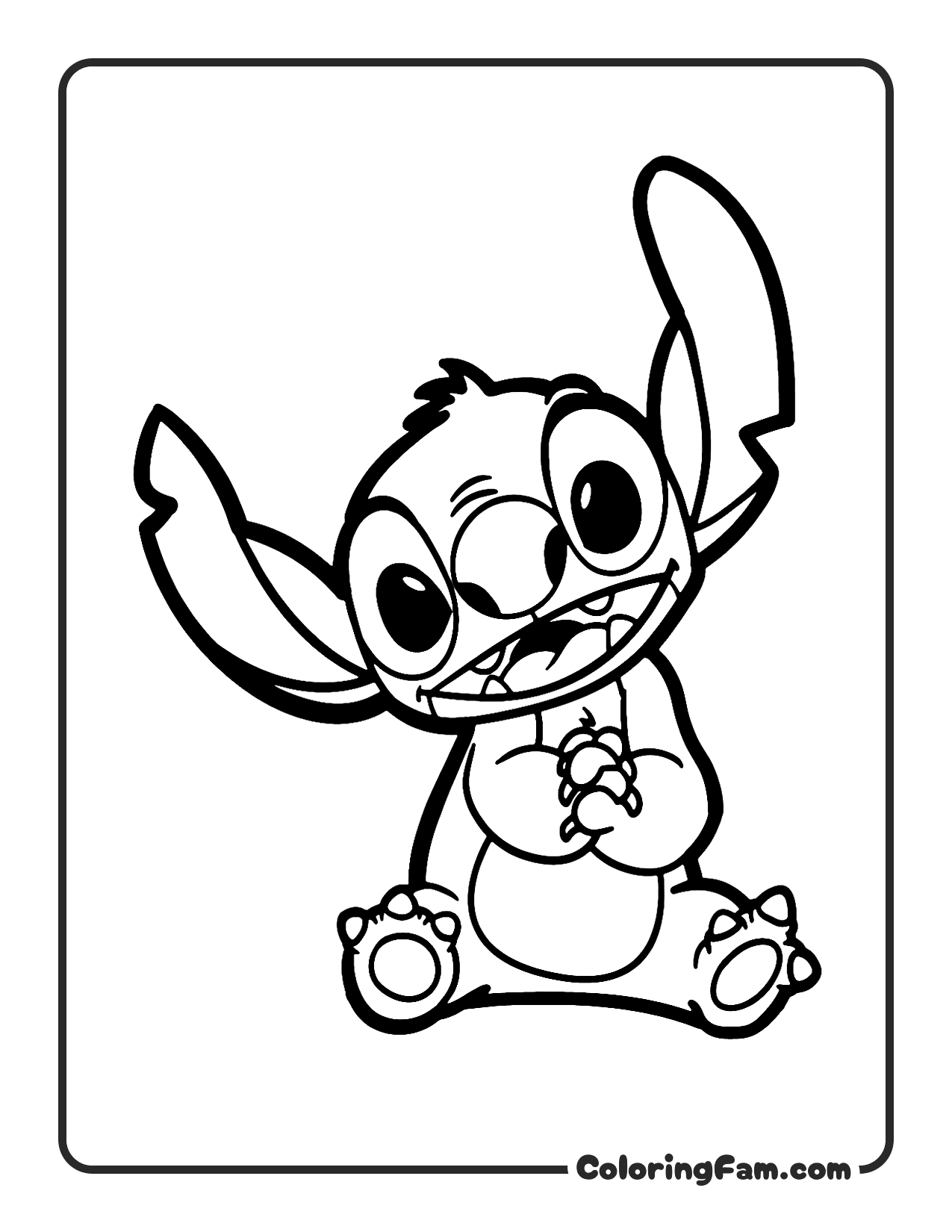Stitch clasping hands coloring page printable