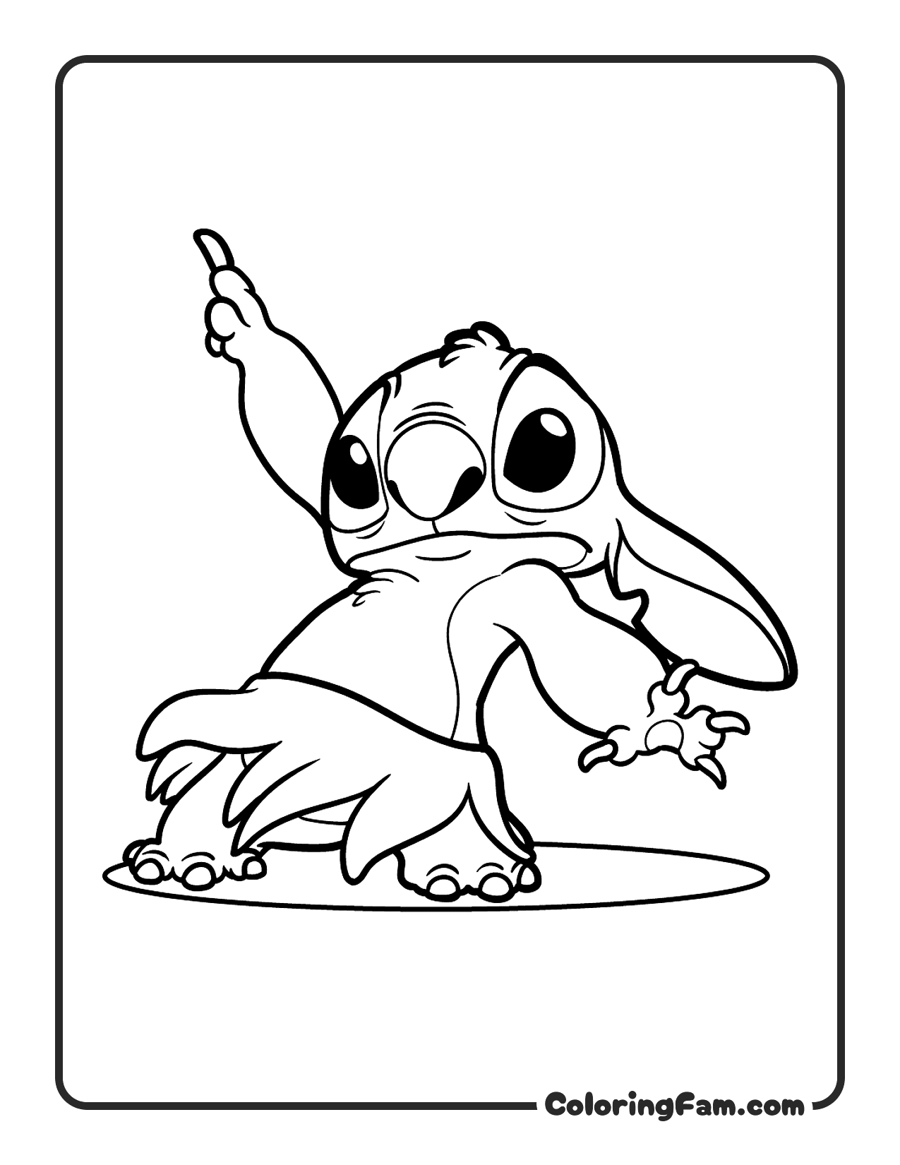 Stitch dancing the hula coloring page printable