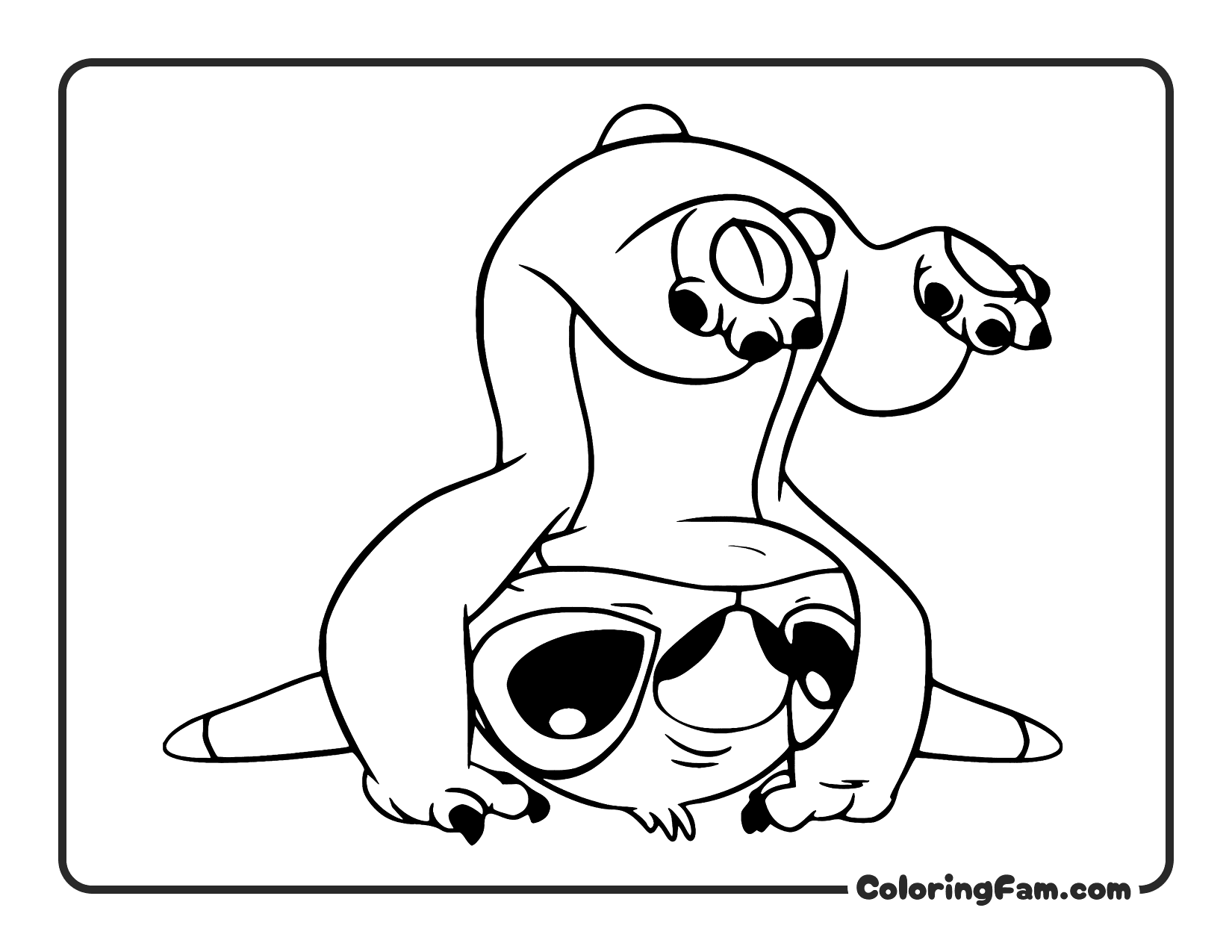 Stitch doing headstand coloring page printable
