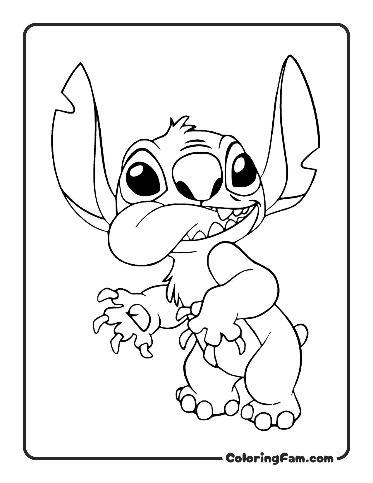 Stitch Pulling A Face Coloring Page Printable