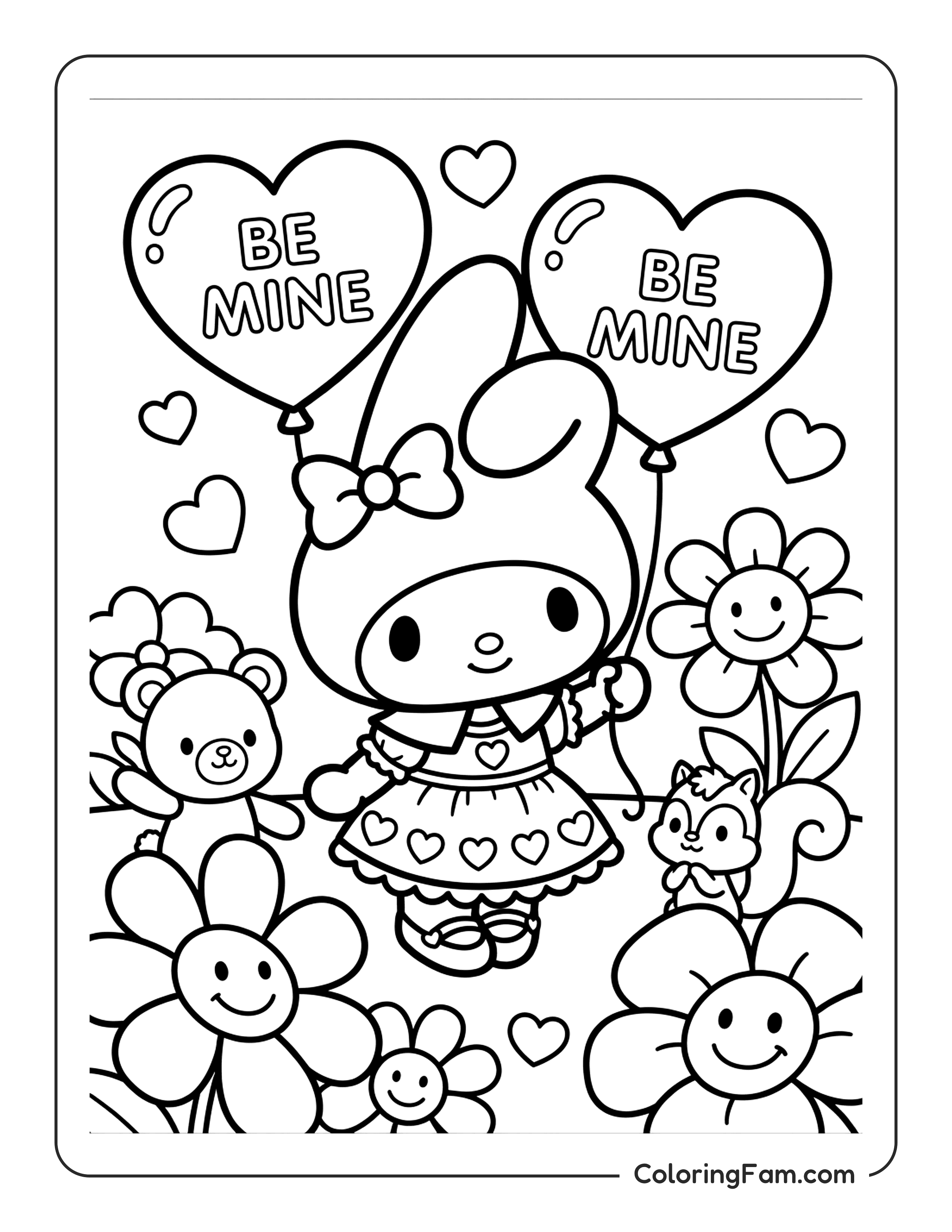 Melody With Balloons coloring page