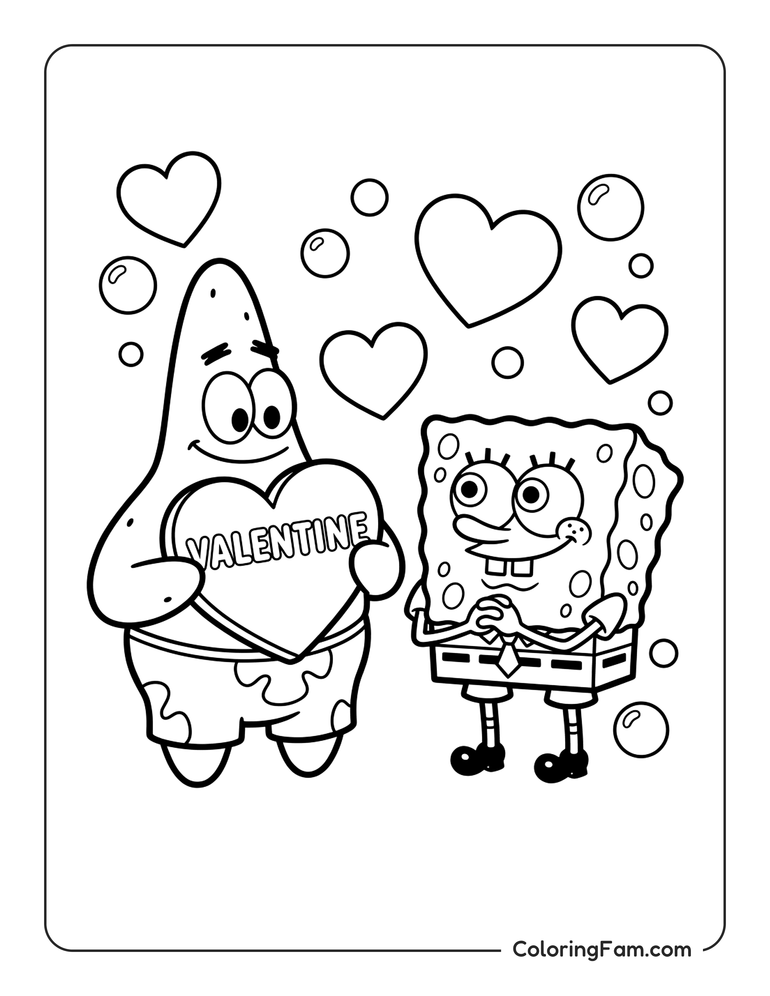 Patrick Holding Valentine Heart coloring page
